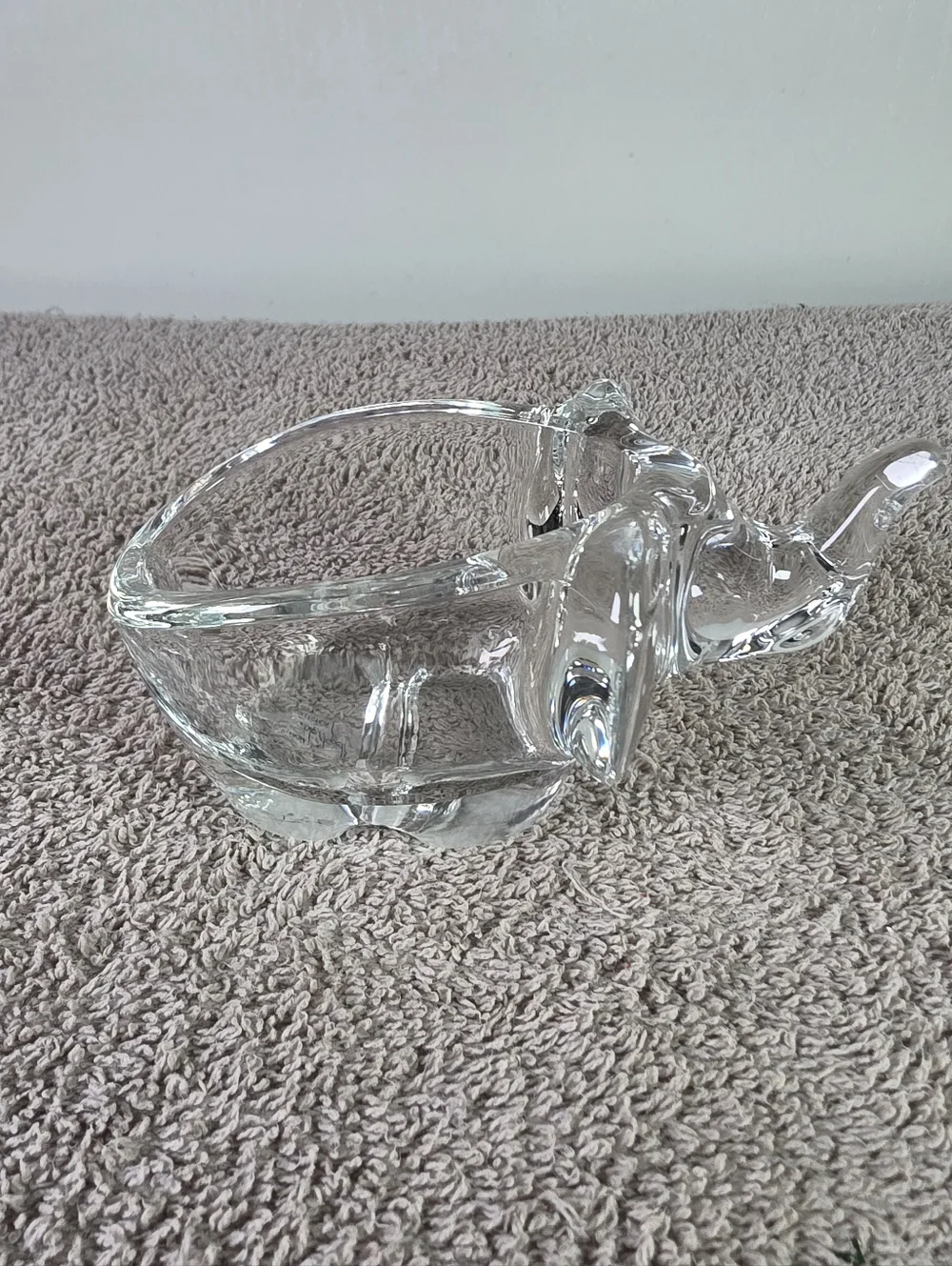 Clear Glass Elephant Decorative Dish - Or Trinket Holder